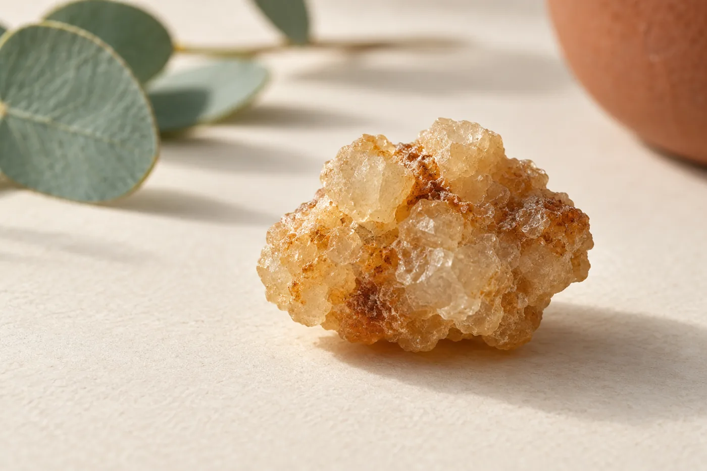 Composição editorial de um mineral que representa um cálculo renal